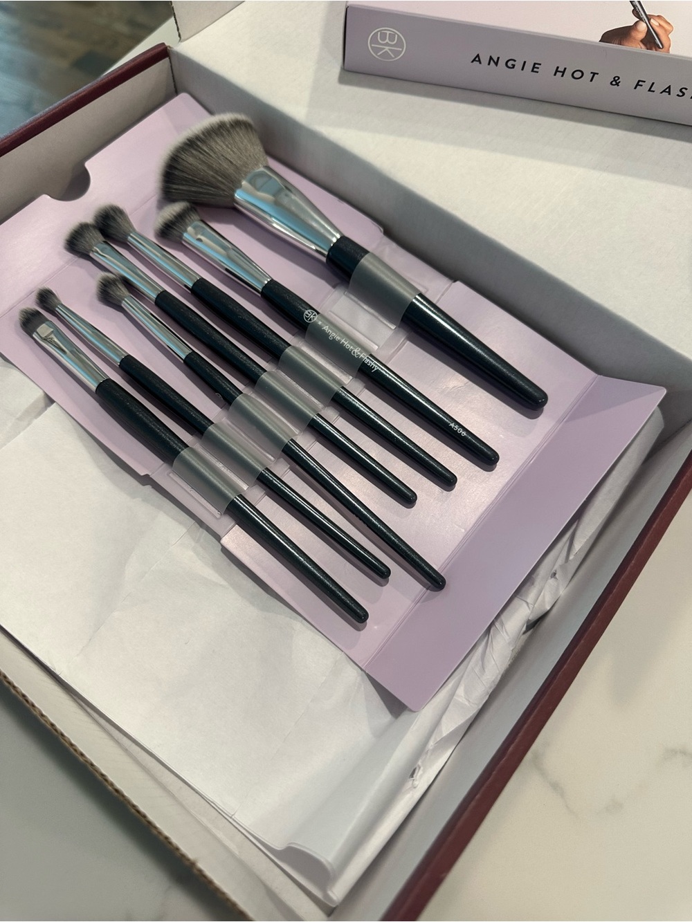BK Beauty Angie Hot & Flashy 7pc Makeup Brush Set NWOT